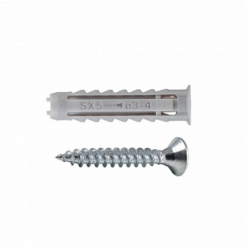 Дюбель для полнотелых материалов + шуруп SX 5X25 (50 шт)-пакет | 152276 | Fisher