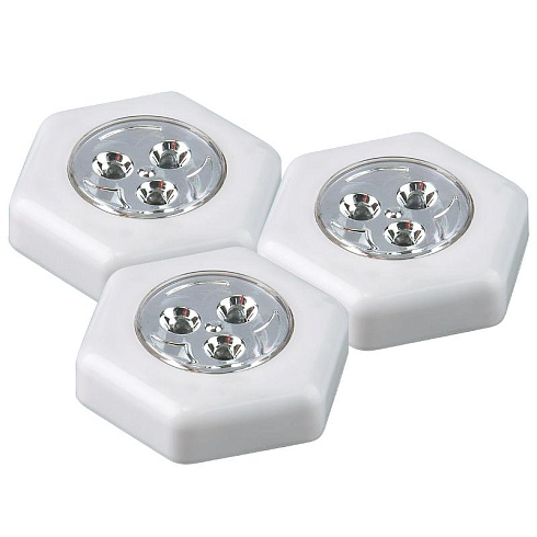 Светильник светодиодный с ручным вкл., пушлайт TF3-3хL3-H-wh (в упак 3шт бел.) | .5041714 | ФАZА