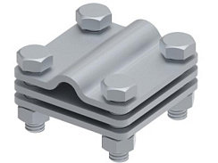 Соединитель 55х55 пруток-полоса с разделительной пластиной, гор. цинк, 391017 | МС-017-ГЦ |  Ostec