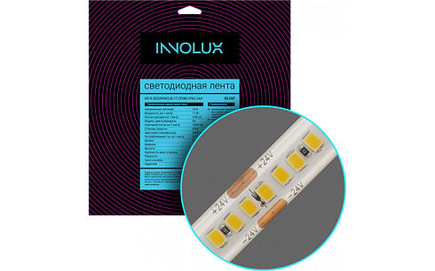 Лента светодиодная 24В 93 547 ИСЛ-2835WW238-17-CRI80-IP65-24V | 93547 | INNOLUX