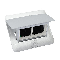 Выдвижной блок в стол, с комплектом для монтажа, 4 модуля, цвет алюминий, для монтажа ЭУИ | 654014 | Legrand