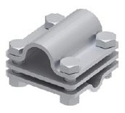 Соединитель крестообразный 55х55 стержень/пруток/полоса 4 болта D-20, гор. цинк, 391114 | МС-114-ГЦ |  Ostec