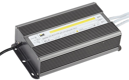 Драйвер для светодиодных лент LED ИПСН-PRO 200Вт 12В IP67 блок-шнуры | LSP1-200-12-67-33-PRO | IEK