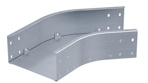 Угол горизонтальный 45 градусов 80х100, 2,0 мм, цинк-ламель, в комплекте с крепежными элементами и соединительными пластинами | SCH810KZL | DKC