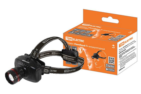 Фонарь «Налобный 7» аккумуляторный, 1Вт 1 светодиод, 0,6 Ач, фокус. | SQ0350-0046 | TDM