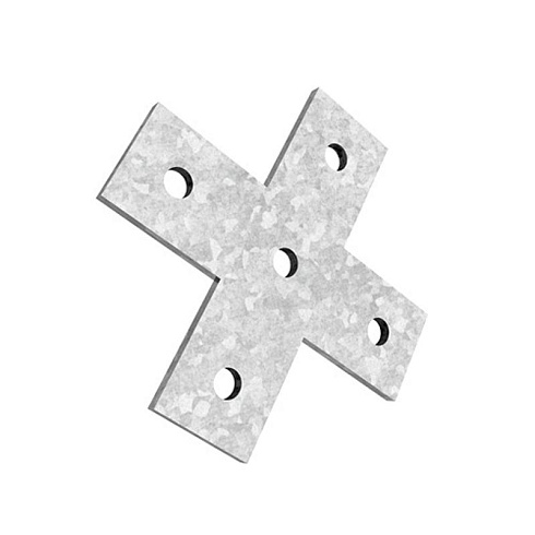 Пластина крестообразная 5 отверстий для СТРАТ профиля, толщ. 5,0 мм, гальван. цинк, 876136 | ПЛХ-5-5,0-ЭЦ |  Ostec
