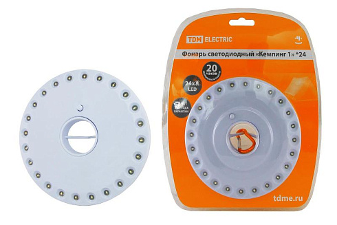 Фонарь кемпинговый 24хLED 4хАА Кемпинг 1х24, подвес, магниты | SQ0350-0016 | TDM