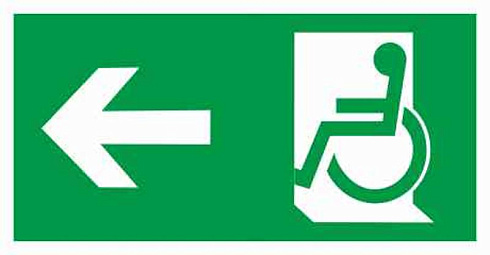 Пиктограмма ПЭУ 10 Направление движения к эвакуационному выходу МГН направо/налево (240х125) РС-M /комплект | 2502005220 | Световые Технологии