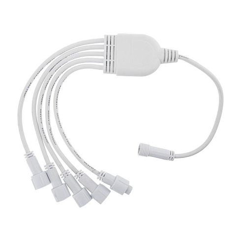 Разветвитель -Y для уличных гирлянд Professional (1 вход, 5 выходов) белый ПВХ | 315-434 | NEON-NIGHT