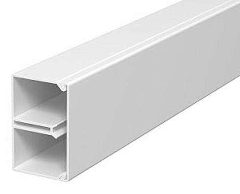 Мини-канал WDK с крышкой 25x40x2000 мм (борт 26 мм, крышка 40 мм, перегородка) ПВХ белый RAL 9010 | 6150640 | OBO Bettermann