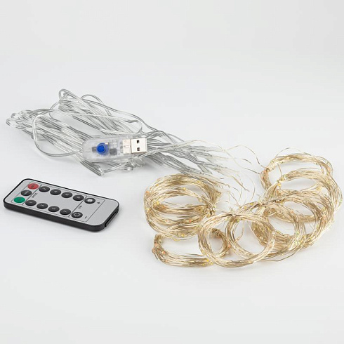 Гирлянда Занавес ЕGNIG - ZW с пультом, теплый белый, 300 LED, 3*3 м, с пультом, USB, 220 V, IP20 | Б0055999 | ЭРА