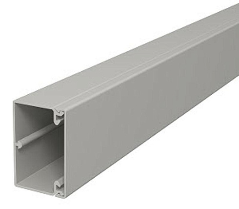Кабель-канал WDK с крышкой 40x60x2000 мм (высота борта 40 мм, крышка 60 мм) ПВХ серый RAL 7030 | 6025633 | OBO Bettermann