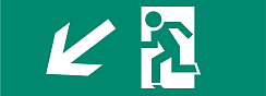 Наклейка для аварийного светильника S3 для ДСА-503 328*119 "Направление к эвак.выходу вниз налево" (штрифт нестандарт) | .5035157 | ФАZA