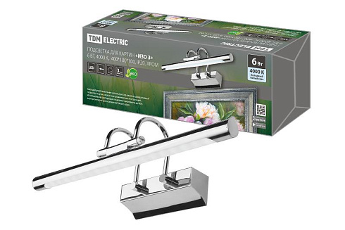 Подсветка для картин «ИЗО 3» 6 Вт, 4000 K, 400*135*115, IP20, хром, | SQ0358-0302 | TDM