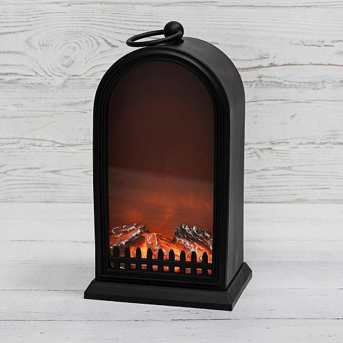 Светодиодный камин Фьюжн с эффектом живого огня 14,7x11,7x25 см, батарейки 2хС (не в комплекте) USB, черный | 511-039 | NEON-NIGHT