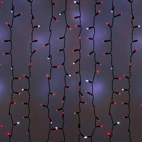 Гирлянда Светодиодный Дождь 2х9м, эффект мерцания, черный провод, 220В, диоды КРАСНЫЕ, | 235-187 | NEON-NIGHT