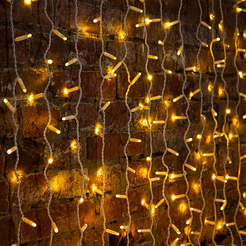 Гирлянда светодиодная Дождь 2х6 м, постоянное свечение, белый провод, 230 В, диоды ТЕПЛЫЙ БЕЛЫЙ | 235-296 | NEON-NIGHT