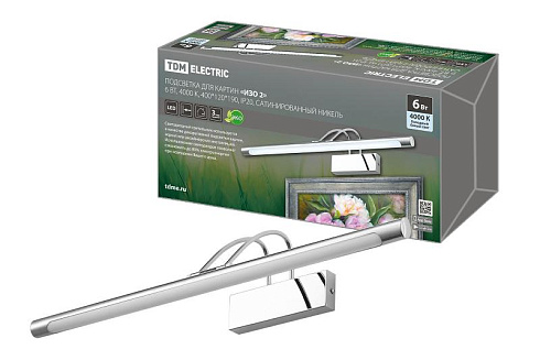 Подсветка для картин «ИЗО 2» 6 Вт, 4000 K, 400*210*110, IP20, сатинированный никель, | SQ0358-0301 | TDM