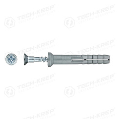 Дюбель- гвоздь 6х40 пот. (полипропилен) 300 шт - пакет ( 1,005 кг) | 125575 | Tech-KREP