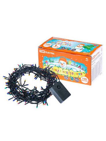 Гирлянда новогодняя, МГ 100, 220 В, многоцветная, 5 м, 8 режимов | SQ0361-0005 | TDM ELECTRIC