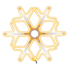 Фигура Снежинка из гибкого неона с эффектом тающих сосулек, 60х60 см, цвет свечения теплый белый/белый | 501-226 | NEON-NIGHT