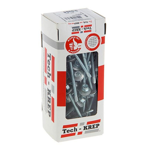 Саморез КР ZP св. 5,5х64 (60 шт) - коробка с окном ( 0,683 кг) | 124630 | Tech-KREP