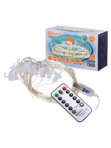 Гирлянда светодиодная "Роса - занавес" 2х2 м, 200LED, многоцветн., ПДУ, USB, IP20 | SQ0361-0088 | TDM