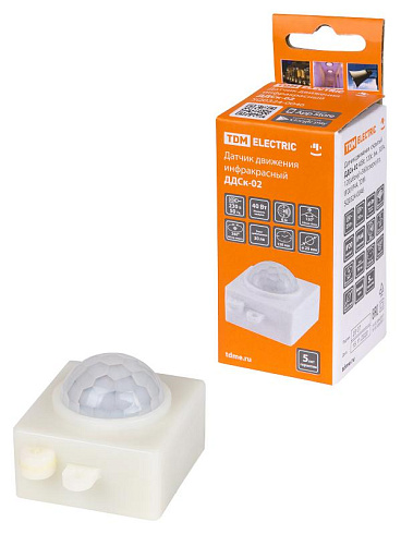 Датчик движения скрытый ДДСк-02 40Вт, 120с, 6м , 30Лк, 120(сбоку)+360(сверху)гр, IP20/IP44, | SQ0324-0046 | TDM