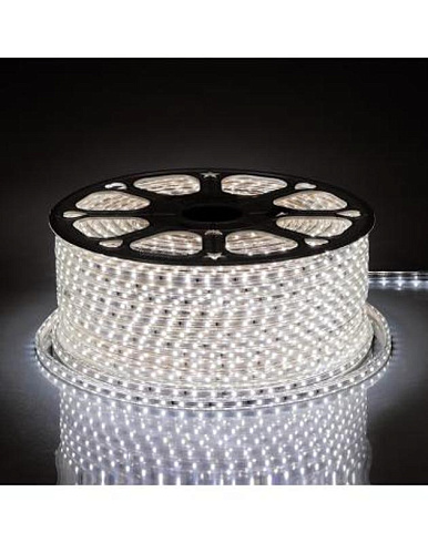 Лента светодиодная, 60SMD(2835)/m 4.4W/m 220V IP65 100m, 4000K , FERON LS704 с 2 сетевыми шнурами, 2 заглушками, 2 коннекторами,10 крепежами в комплек