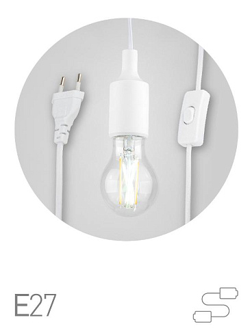 Светильник для растений FITO-Holder E27 с проводом и выключателем для фитоламп с цоколем Е27 | Б0057286 | ЭРА