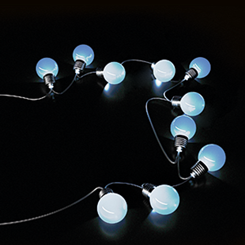 Гирлянда садовая на солнечной батарее 10 LED ламп Большие Шары Белый свет Solar, 1/24 | GS033 | Gauss