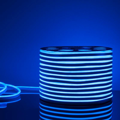 Гибкий неон LS001 220V 9.6W 120Led 2835 IP67 односторонний синий, 100 м | a040594 | Elektrostandard