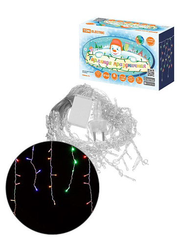 Гирлянда светодиодная "Бахрома" 2,5х0,6 м, 120LED, многоцветн., 8 режимов, 250 В, IP44, | SQ0361-0098 | TDM